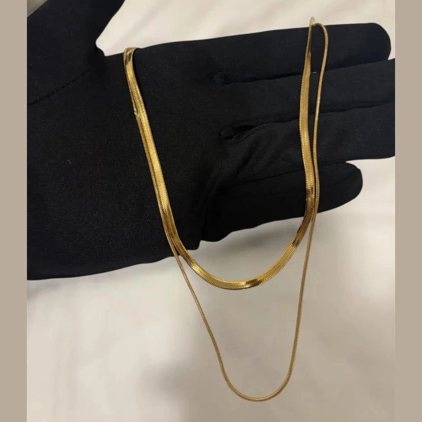 Gold-Plated Layered Necklace Set for Women